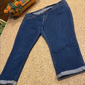 Old Navy 24 Flirt Blue Capri Jeans 14 Regular Possibly Altered